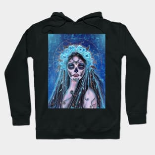 Day of the dead Blue Rosie By Renee Lavoie Hoodie